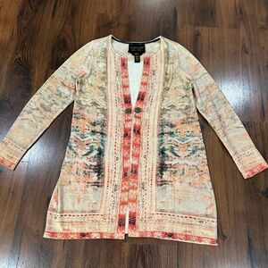 Soft Surroundings women's Label Noir Oushak Wool Blend Cardigan Sz M